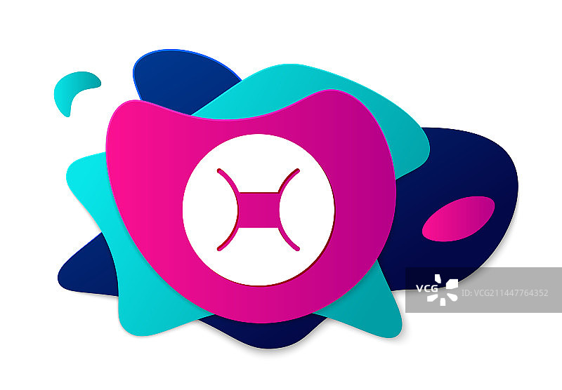 白色背景上孤立的彩色双子座星座图标图片素材