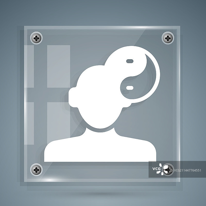 和谐与平衡的白色阴阳符号图标图片素材