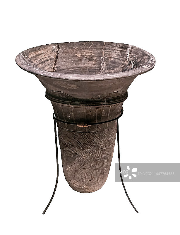 中国古代文明，郑州，夏商时期陶器，大口尊图片素材