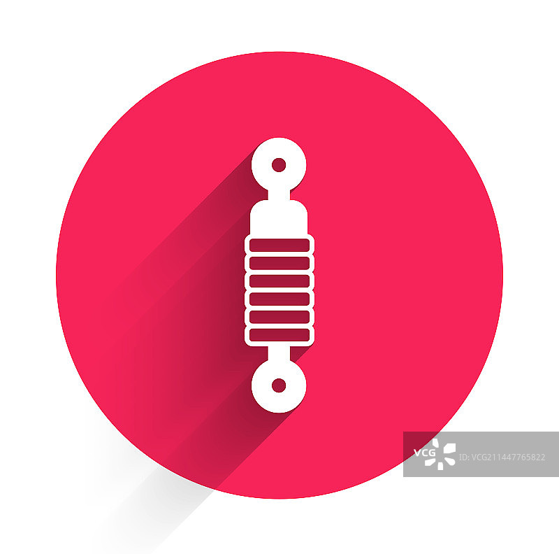 白色减震器图标，长阴影隔离图片素材