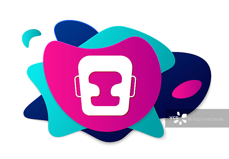 白色背景上的彩色拳击头盔图标图片素材