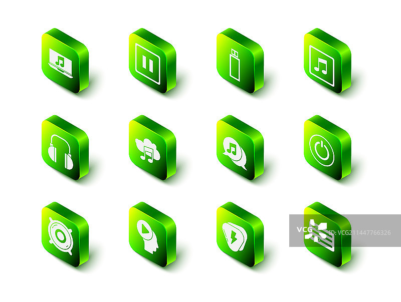 暂停按钮USB闪存盘音符套装图片素材