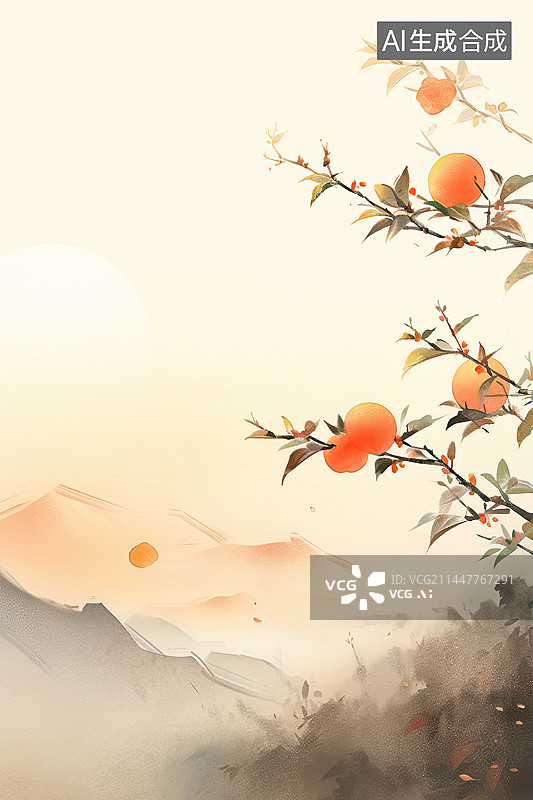 【AI数字艺术】中国传统水墨山水画图片素材