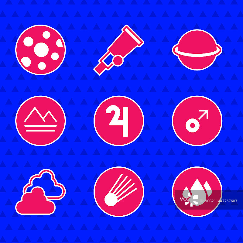 木星彗星水滴火星符号套装图片素材