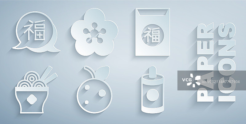 水蜜桃、油桃与中国新年元素图片素材