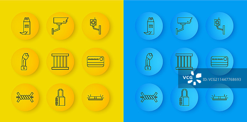 带刺铁丝网、警棍与电击枪图片素材