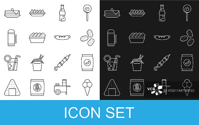 蛋卷冰淇淋、袋子图标图片素材