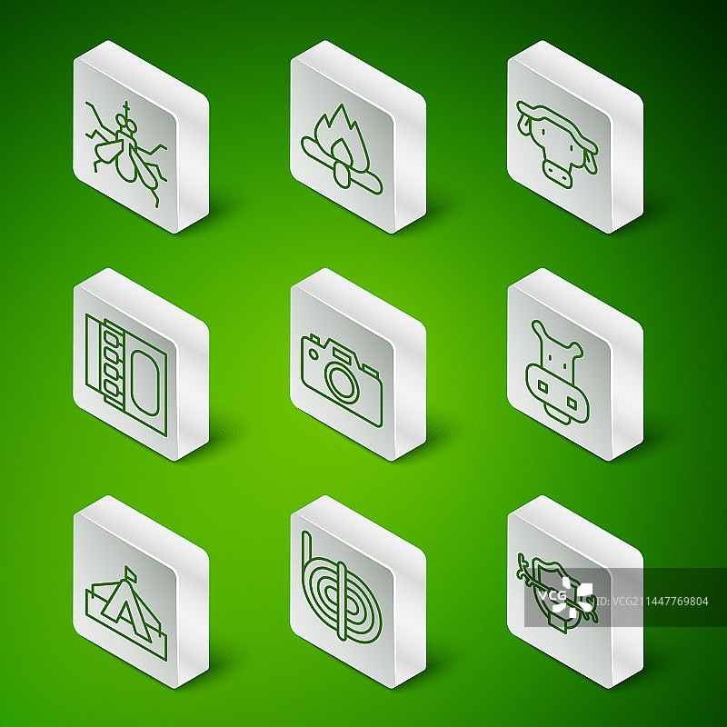 盾牌上的鹿角和登山绳线条图片素材