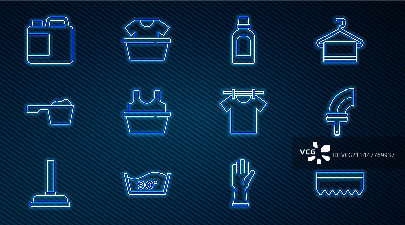 窗户清洁用海绵橡胶清洁剂的排列图片素材