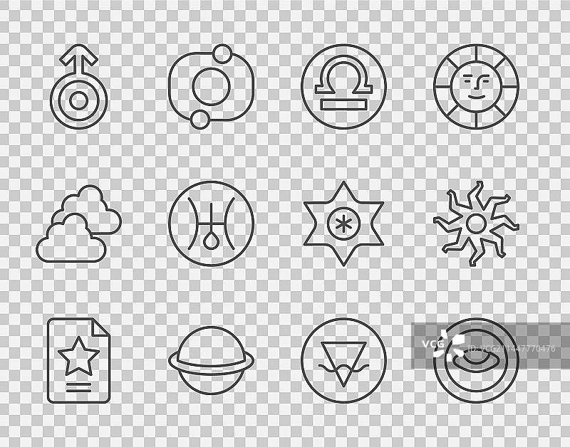 星星星座奖章线条图片素材