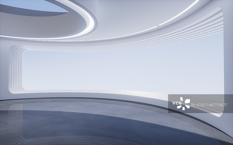 创意圆形简约建筑3D渲染图片素材