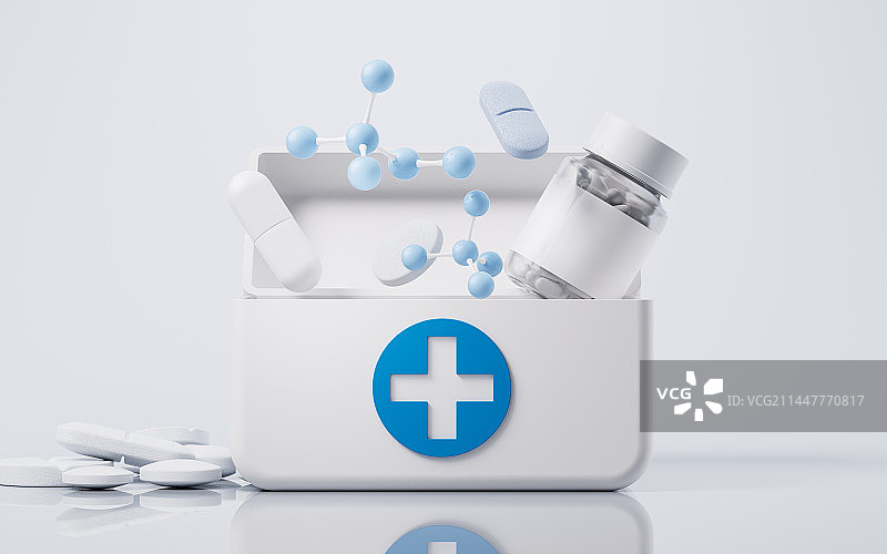 白色医药箱3D渲染图片素材