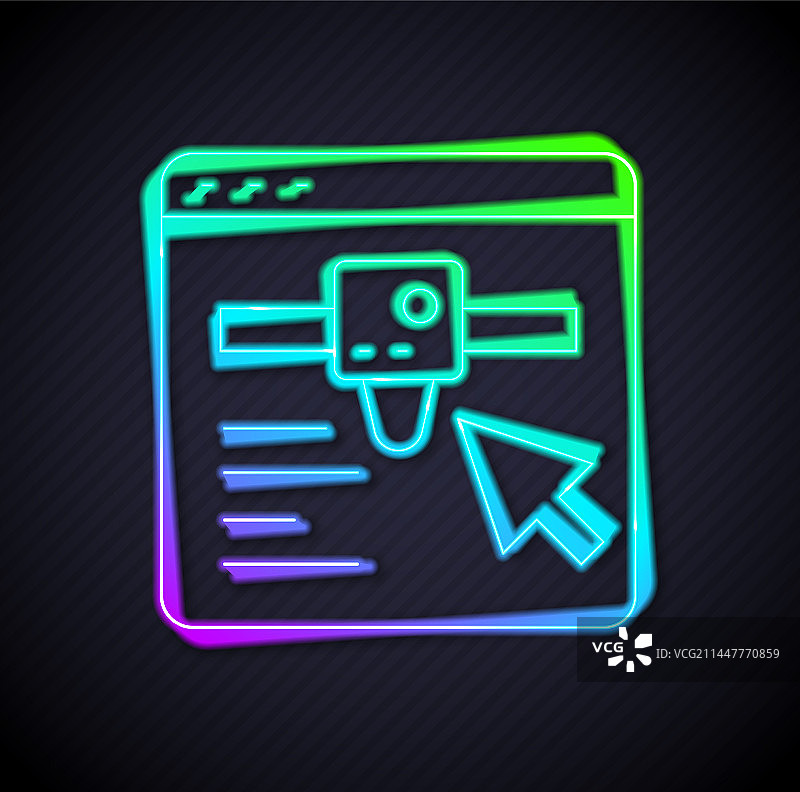 发光霓虹线3D打印机设置图标图片素材