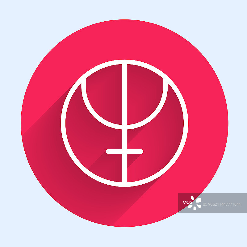 海王星行星符号图标隔离白线稿图片素材