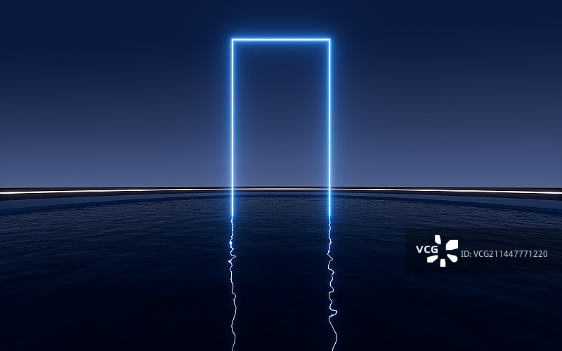 抽象霓虹灯光背景3D渲染图片素材