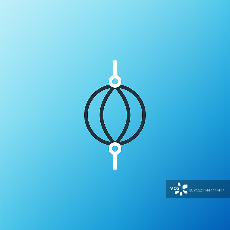 蓝色背景上的线条沙袋图标图片素材