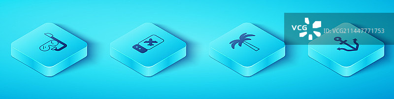 2.5D潜水面罩和呼吸管套装图片素材