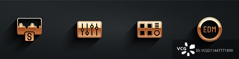 音乐波均衡器混音器控制器图片素材