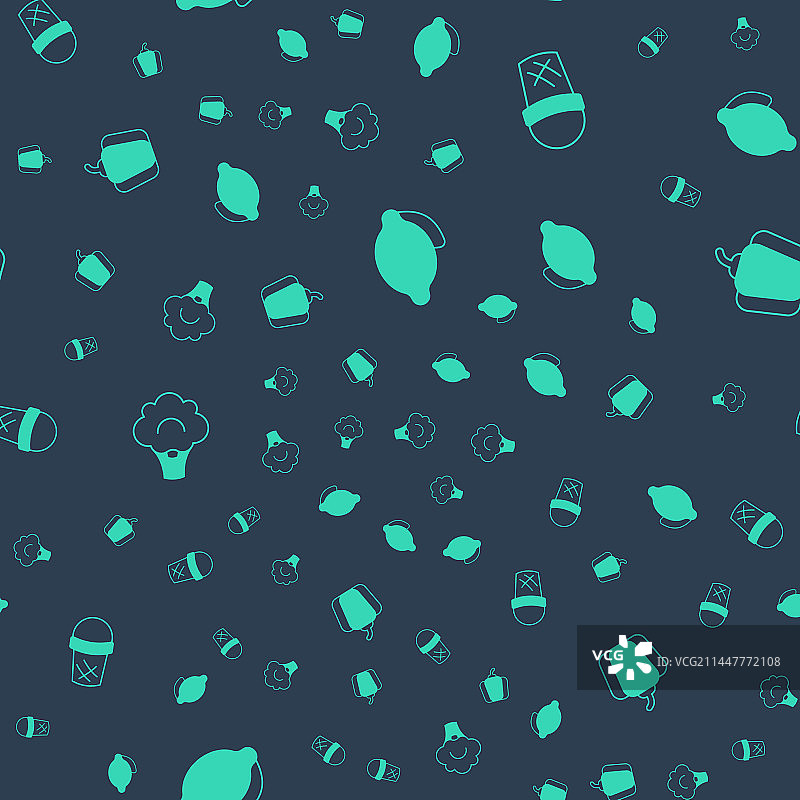 华夫饼柠檬冰淇淋西兰花甜椒套装图片素材