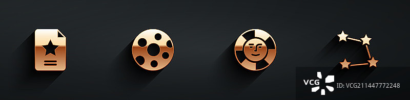 星星、星座、黄道带、满月和太阳图案图片素材