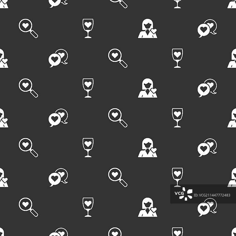 浪漫女孩在气泡对话框中搜索爱心图片素材