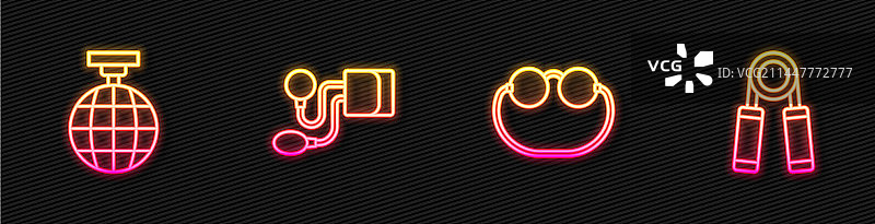 眼镜迪斯科舞厅血压线条组合图片素材