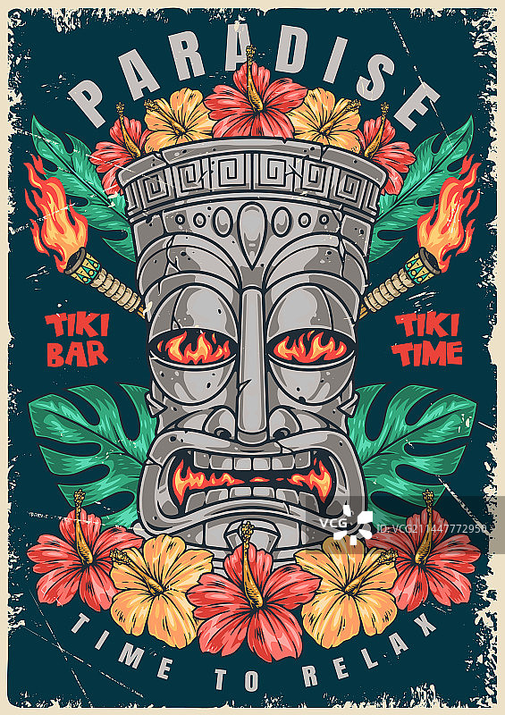 石制提基雕像宣传单（彩色）图片素材