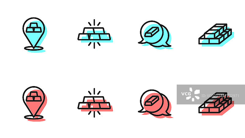 金条和纸币现金堆图片素材