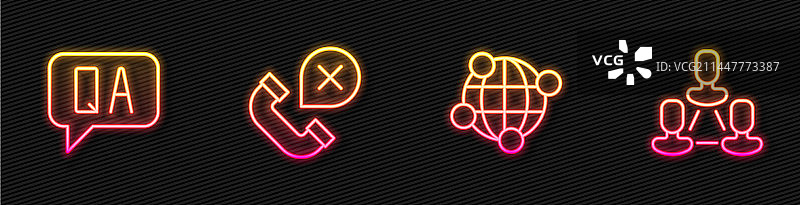 全球科技问答线稿图片素材