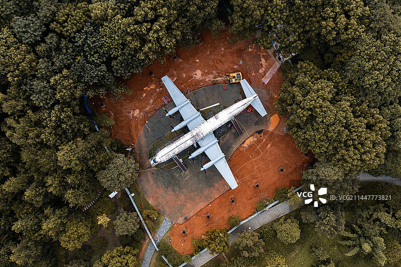 航拍湖南长沙宁乡花明楼刘少奇故居图片素材