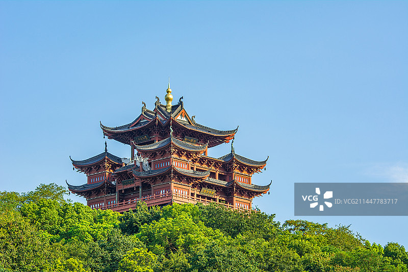 城隍阁 吴山天风  杭州地标古建筑 标志性景点图片素材