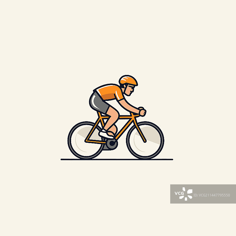 手绘涂鸦风格的公路自行车骑行者图片素材