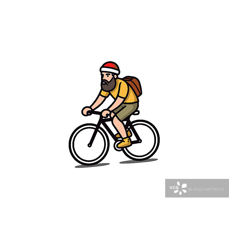 手绘涂鸦风格的公路自行车骑行者图片素材