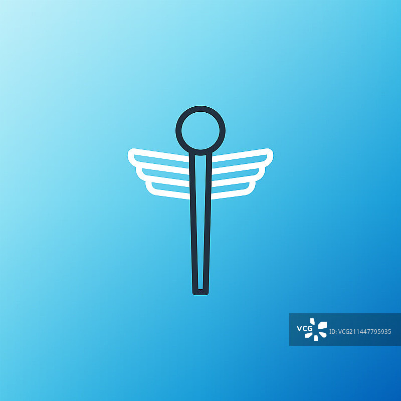 隔离的蛇杖医学符号线条图标图片素材