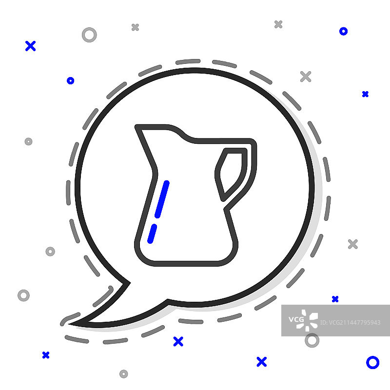 线条橄榄油瓶图标在白色上隔离图片素材