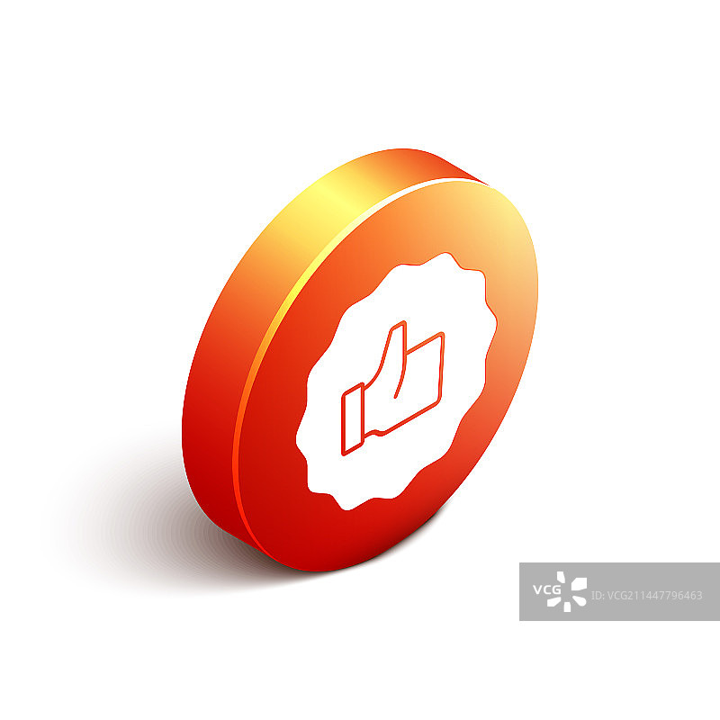 2.5D白色背景上的竖起拇指图标图片素材