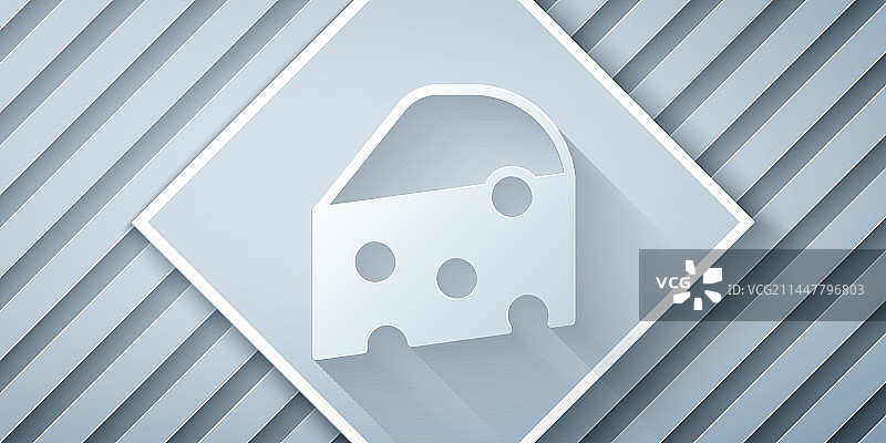 剪纸奶酪图标，灰色背景图片素材