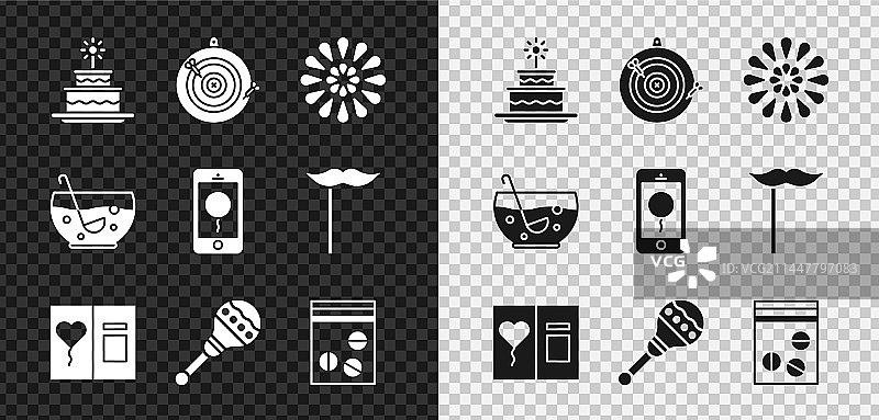 燃烧蜡烛蛋糕经典飞镖盘场景图片素材