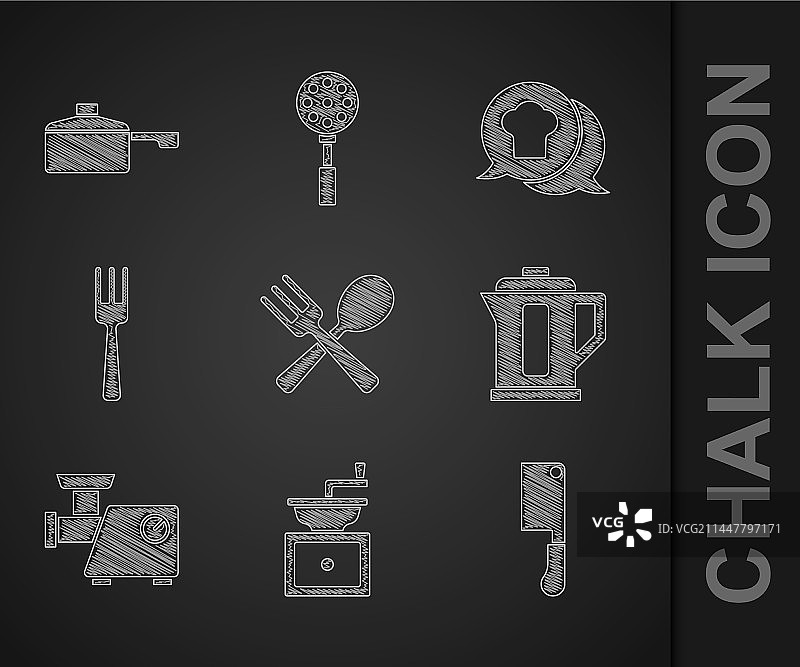 交叉的叉子和勺子手动咖啡研磨机图片素材