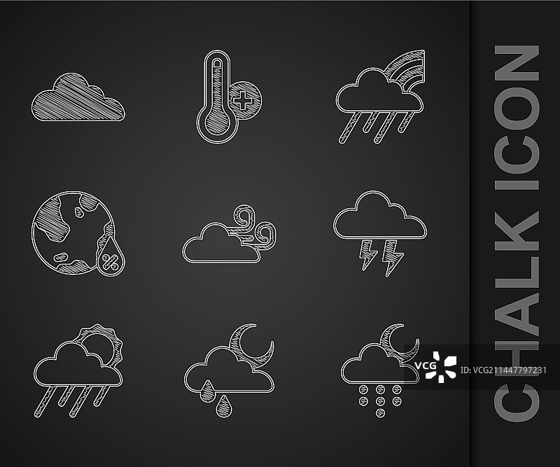 刮风天气、带雨和月亮的云、暴风雨图片素材