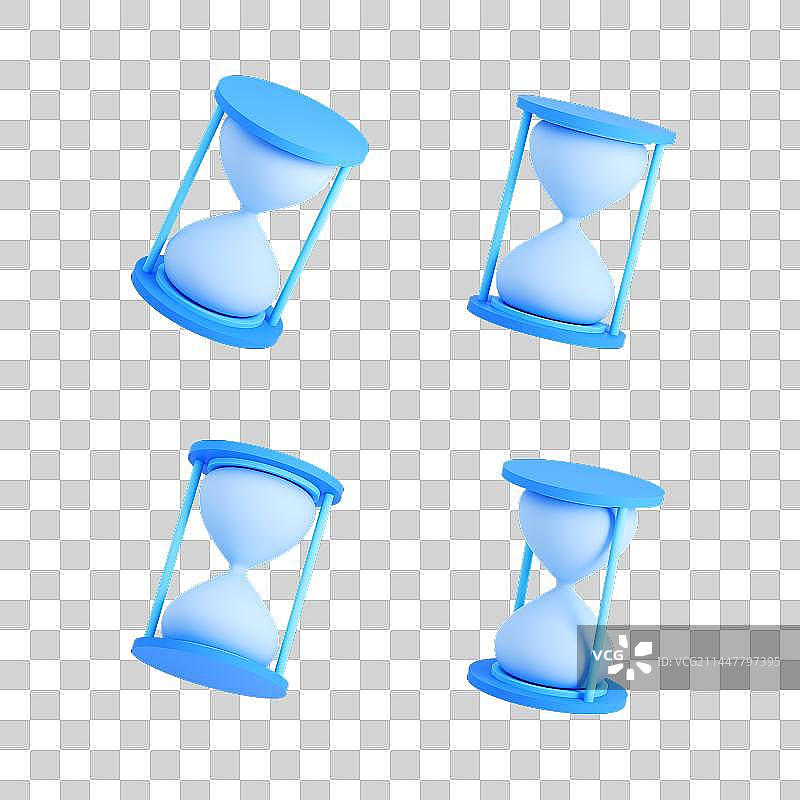 3D立体渲染卡通沙漏图标图片素材