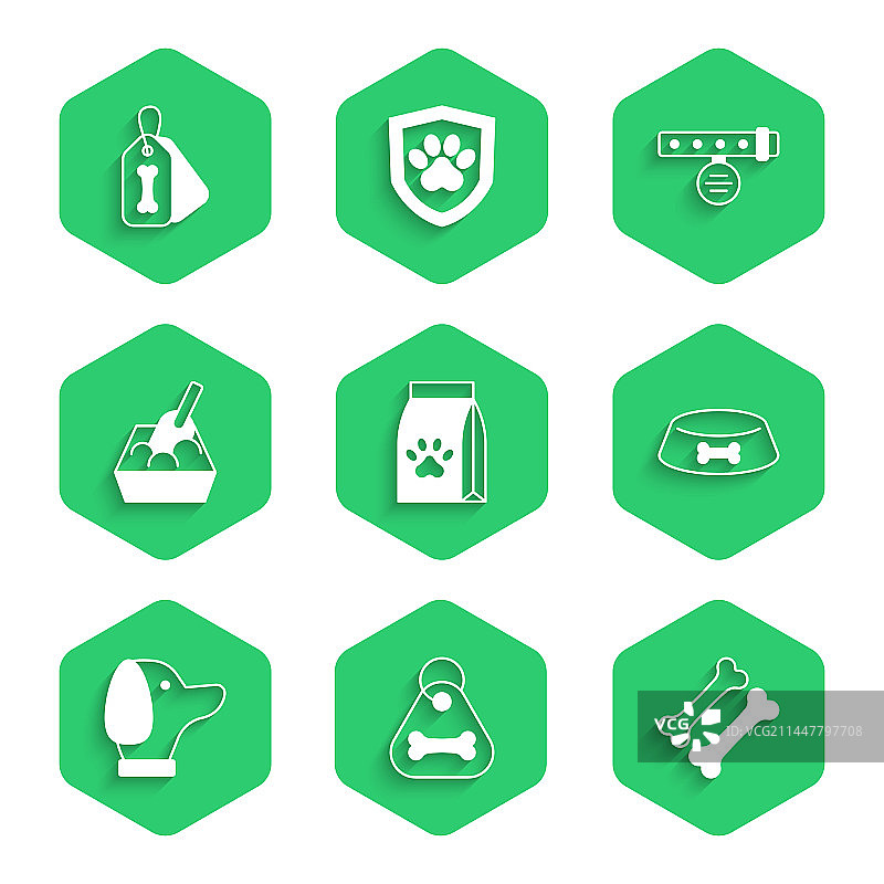 宠物狗粮袋、骨头项圈合集图片素材