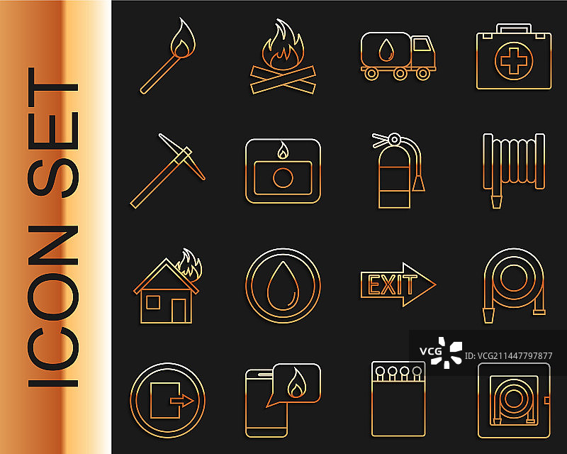 消防水带箱、卷盘与供水图片素材