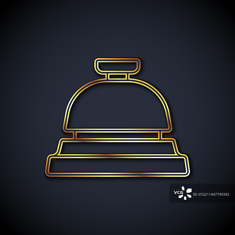 金色线条酒店服务铃图标图片素材