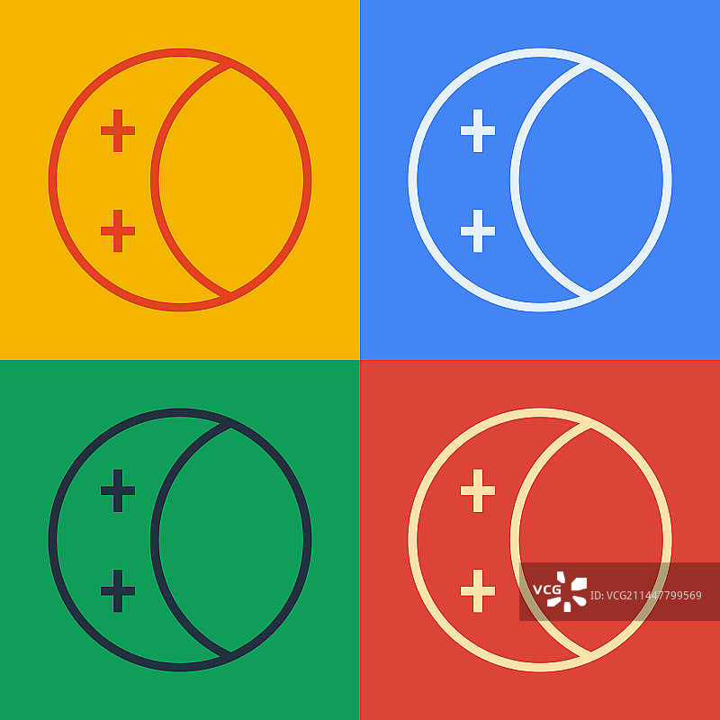 波普艺术风格日食图标图片素材