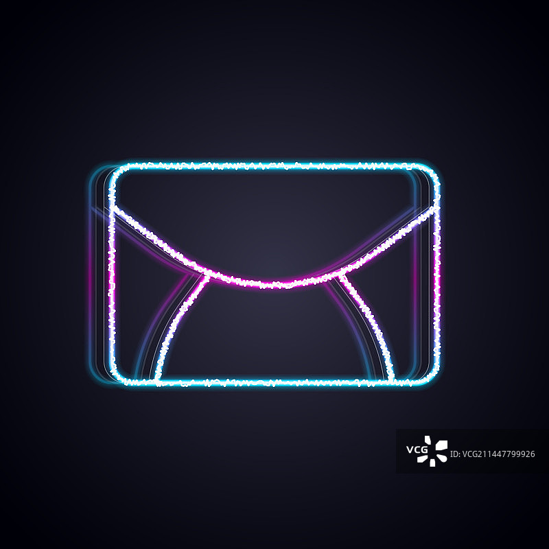 发光霓虹线邮件图标图片素材