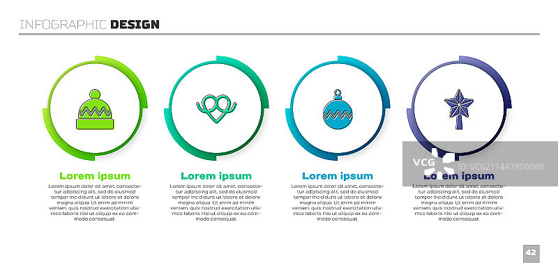 冬季帽子、椒盐卷饼、圣诞球和星星图片素材