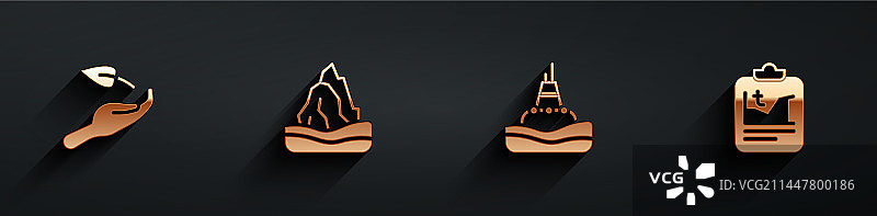 手、冰山、漂浮浮标上的发芽素材图片素材