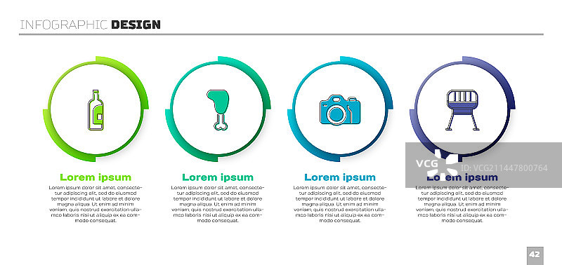 葡萄酒瓶鸡腿相机照片套装图片素材