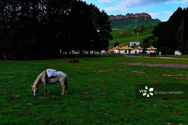 四川格尔底寺·闲适时光图片素材